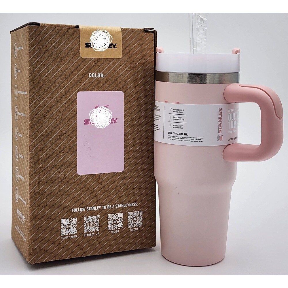 Stanley Pink 16oz Tumbler w/Opaque Lid - Picture 1 of 16